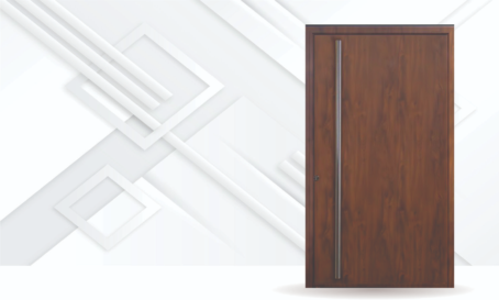 Puerta Exterior Pivotante Caoba