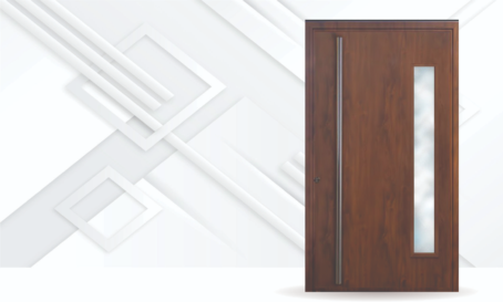 Puerta Exterior Pivotante Caoba Postigo Fijo